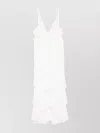 Elisabetta Franchi Ruffled V-neck Maxi Dress With Layered Detailing