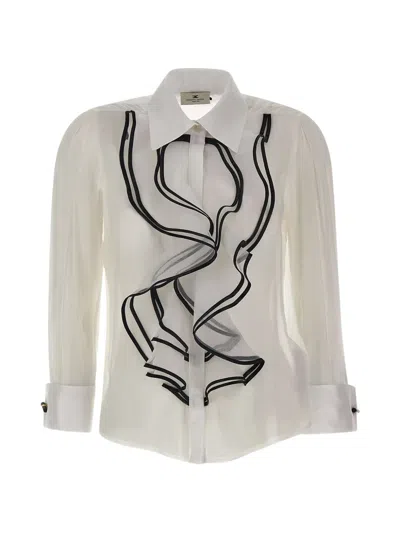 Elisabetta Franchi Ruffled-embellishment Shirt In White