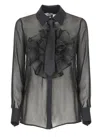 Elisabetta Franchi Ruffle-detailed Shirt In Black