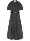 Elisabetta Franchi Belted Midi Dress In Gray