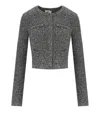 Elisabetta Franchi Salepepe Bouclé Cardigan In Gray