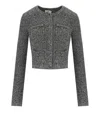 Elisabetta Franchi Salepepe Bouclé Cardigan In Gray