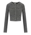 Elisabetta Franchi Salepepe Bouclé Cardigan In Gray