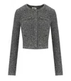 Elisabetta Franchi Salepepe Bouclé Cardigan In Gray