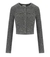Elisabetta Franchi Salepepe Bouclé Cardigan In Grey