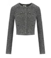 Elisabetta Franchi Salepepe Bouclé Cardigan In Grey