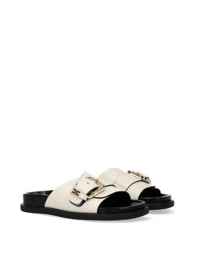 Elisabetta Franchi Kids' Sandal With Logo In White