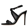 Elisabetta Franchi Black Heeled Sandal With Bow In Nero Scuri