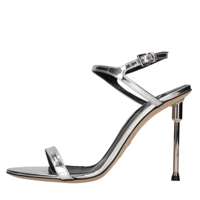 Elisabetta Franchi Sandals Silver In Argento Metallici E Grigi