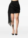 Elisabetta Franchi Sash-detail Draped Mini Skirt In Black