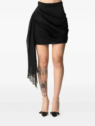Elisabetta Franchi Sash-detail Draped Mini Skirt In Black