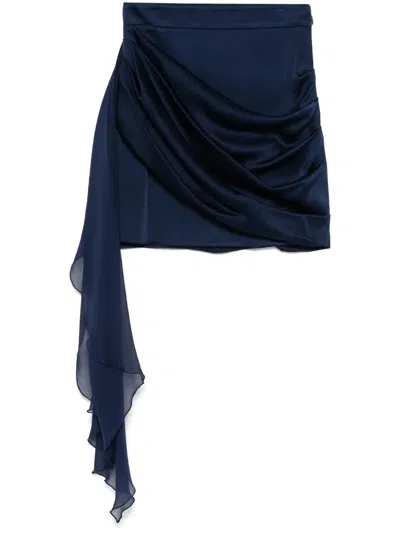 Elisabetta Franchi Sash-detail Mini Skirt In Blue