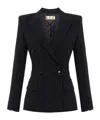Elisabetta Franchi Satin Bands Blazer In Black