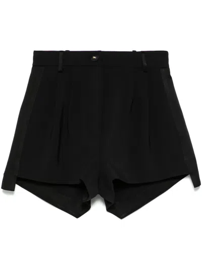 Elisabetta Franchi Satin-bands Crepe Shorts In Black