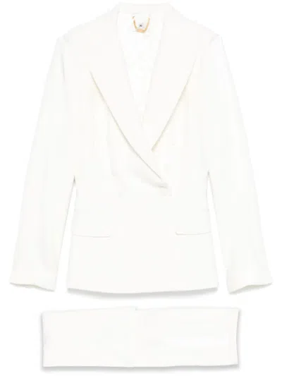 Elisabetta Franchi Satin-bands Crepe Suit In White