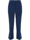 Elisabetta Franchi Satin-bands Crepe Trousers In Blue