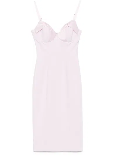 ELISABETTA FRANCHI SATIN-BOW CREPE MIDI DRESS