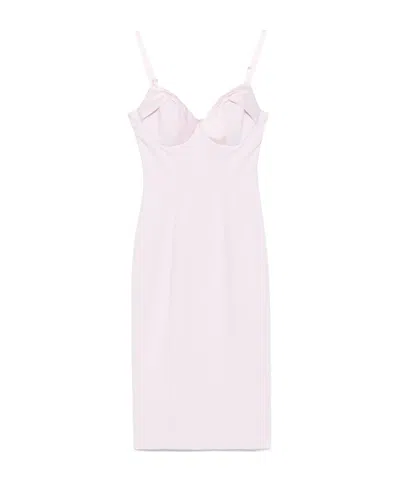 ELISABETTA FRANCHI SATIN-BOW CREPE MIDI DRESS