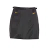 Elisabetta Franchi Bow-embellished Satin Mini Skirt In Nero