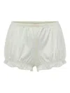 Elisabetta Franchi Satin Bow Short In Green