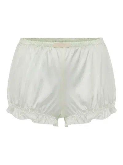 Elisabetta Franchi Satin Bow Short In White