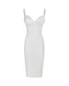 Elisabetta Franchi Crepe Dress With White Satin Bows In Ivory