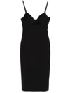 Elisabetta Franchi Black Midi Pencil Dress With A Back Slit In Black