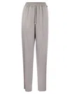 Elisabetta Franchi Satin Crepe Jogger Trousers In Lead