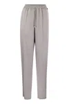 Elisabetta Franchi Satin Crepe Jogger Trousers In Gray