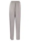 Elisabetta Franchi Satin Crepe Jogger Trousers In Lead