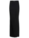 Elisabetta Franchi Slit Waist Maxi Skirt With Metal Detail In Black