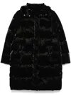 Elisabetta Franchi Satin Down Jacket In Black