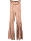 Elisabetta Franchi Satin Flared Trouser In Neutrals