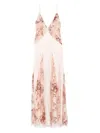 Elisabetta Franchi Satin Lace Gown In Pink