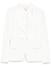 Elisabetta Franchi Satin-lapel Crepe Blazer In 白色