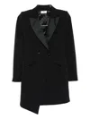 Elisabetta Franchi Satin-lapel Double-breasted Mini Dress In Black