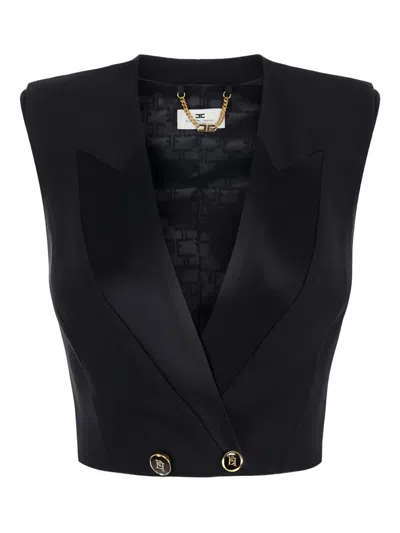ELISABETTA FRANCHI SATIN LAPELS BUTTON WAISTCOAT