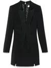 Elisabetta Franchi Satin-lapels Crepe Mini Dress In Black