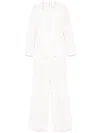 Elisabetta Franchi Satin-lapels Tuxedo Jumpsuit In White