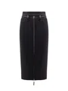Elisabetta Franchi Lightweight Crepe Skirt With Black Zip In Black