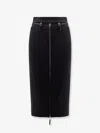 Elisabetta Franchi Lightweight Crepe Skirt With Black Zip In Black