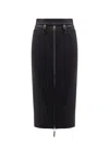 Elisabetta Franchi Lightweight Crepe Skirt With Black Zip In Black