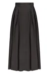 Elisabetta Franchi High-waisted Maxi Skirt In Grey