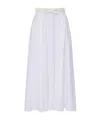Elisabetta Franchi Satin Skirt With Belt In White