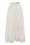 Elisabetta Franchi Flowing Satin Skirt In White