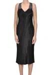 Elisabetta Franchi Satin Slip Dress In Black