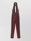 Elisabetta Franchi Halter-neck Sequin-embellished Jumpsuit In Burgundy