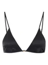 Elisabetta Franchi Satin Triangle Bra In Black
