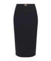 Elisabetta Franchi Satin-trim Crepe Midi Skirt In Black