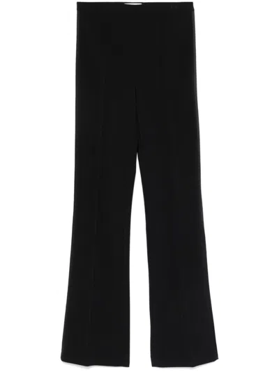 Elisabetta Franchi Satin-trim Crepe Trousers In Black
